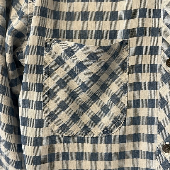 Rails Womens Carter Button Down Shirt Blue Mini Check Sz Medium Coastal Cowgirl - Picture 3 of 10